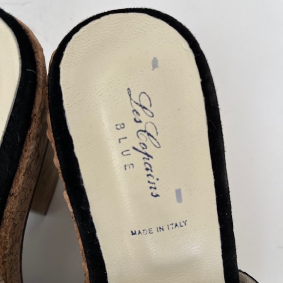 Les Copains Blue Made in Italy Suede Platform Sandals NWOT - Picture 6 of 7